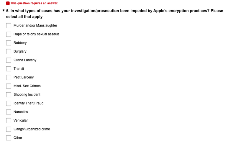 Screenshot from the survey, which you can take, because it’s still open to the public